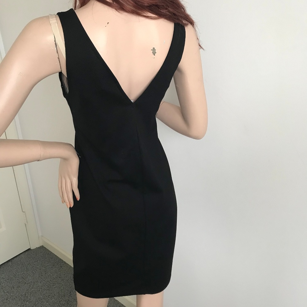 Topshop Black LBD Trompe-loeil Dress!white NWT 468 - Picture 6 of 8